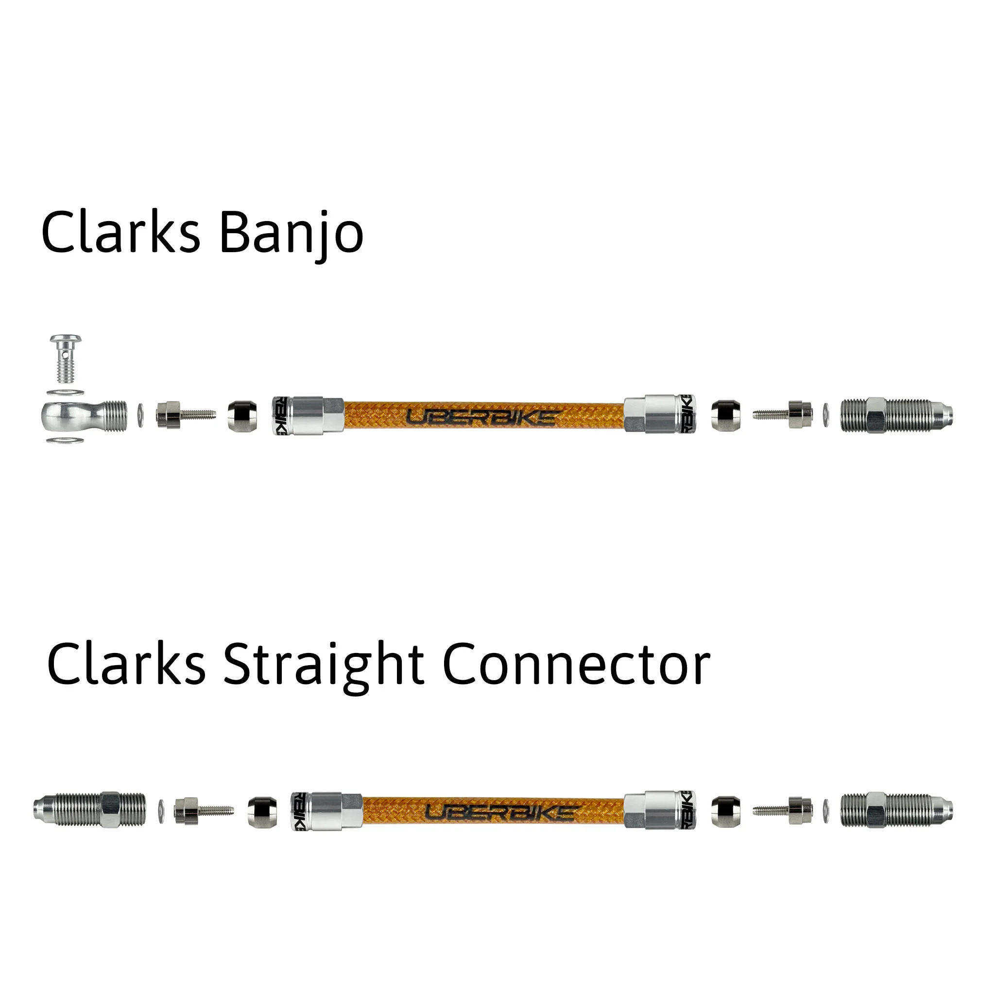Clarks Compatible Hydraulic Kevlar Braid Brake Hose Kit - Aluminium Fittings - Image 5