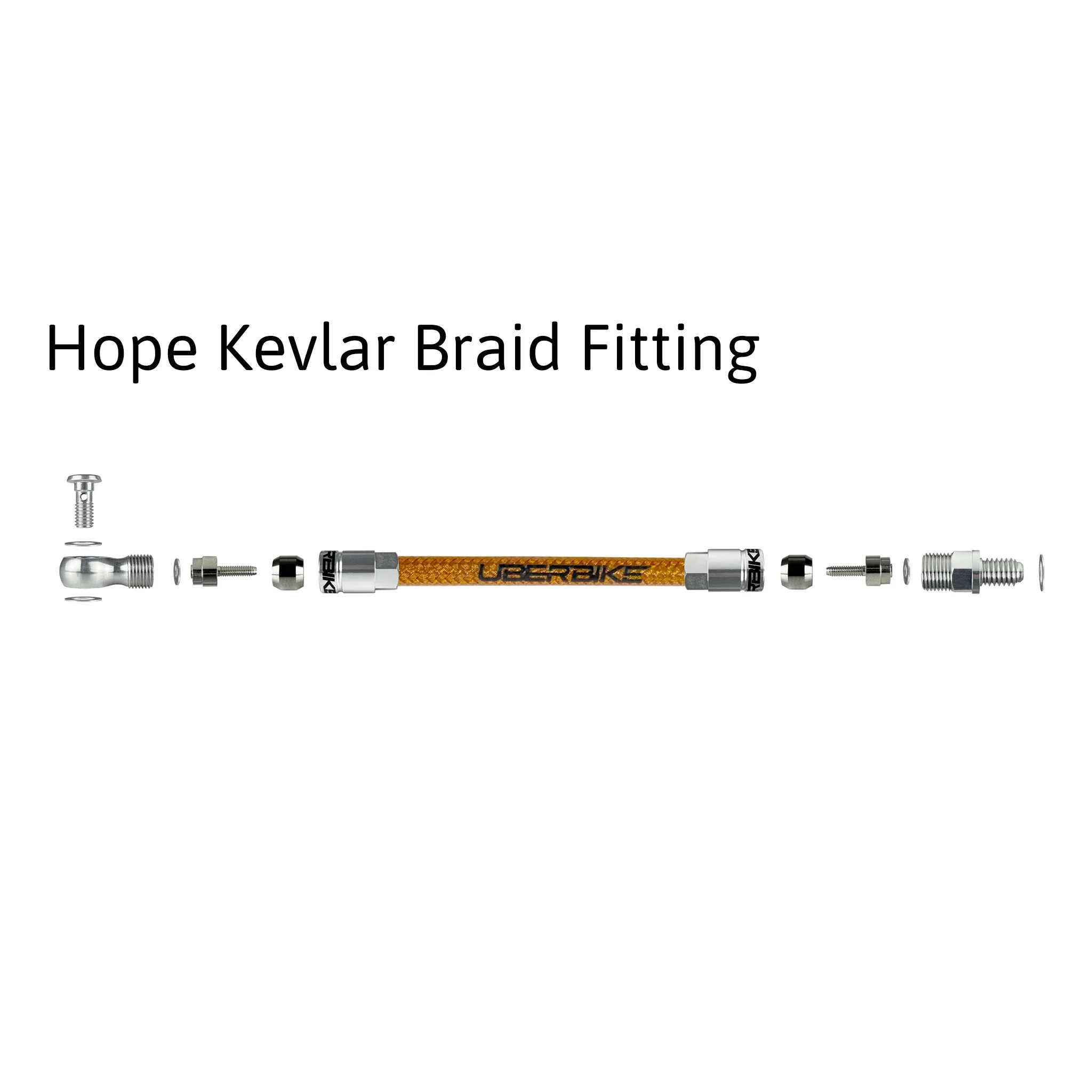 Hope Compatible Hydraulic Kevlar Braid Brake Hose Kit - Aluminium Fittings - Image 5