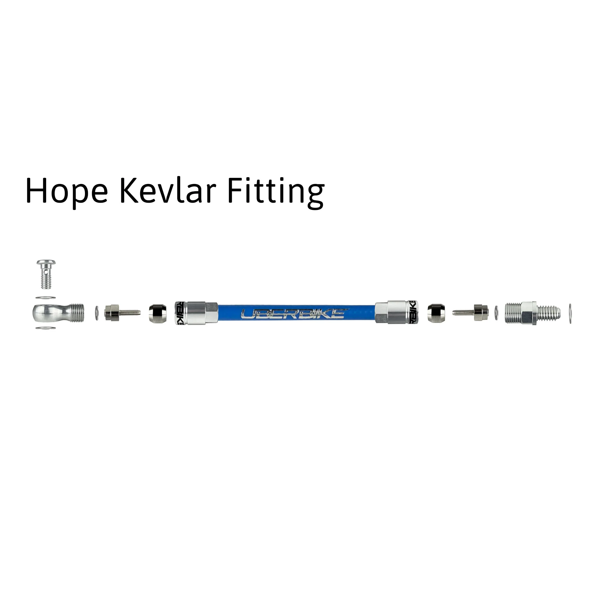 Hope Compatible Hydraulic Kevlar Brake Hose Kit - Aluminium Fittings - Image 6