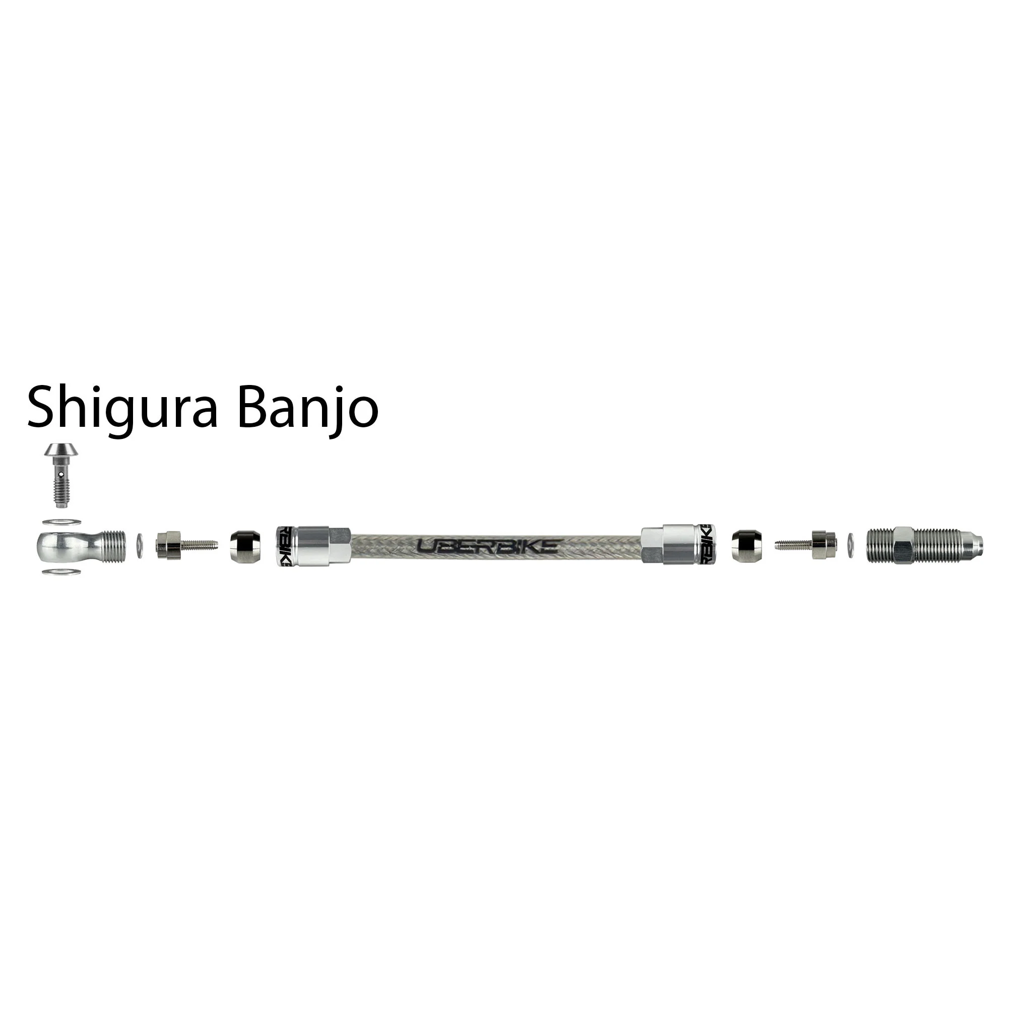 Shigura Compatible Hydraulic Stainless Braid Brake Hose Kit - Aluminium Fittings - Image 3
