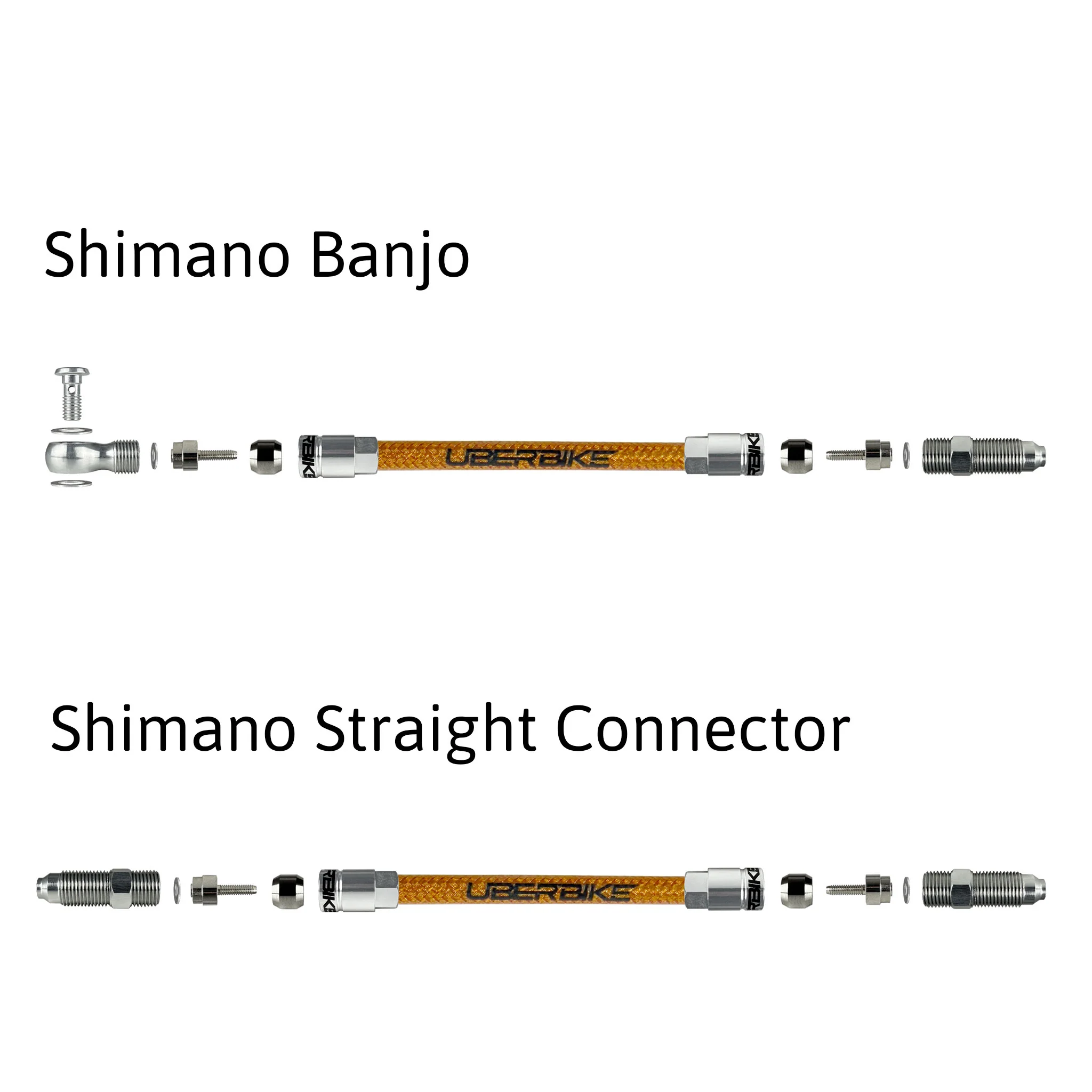 Shimano Compatible Hydraulic Kevlar Braid Brake Hose Kit - Aluminium Fittings - Image 5