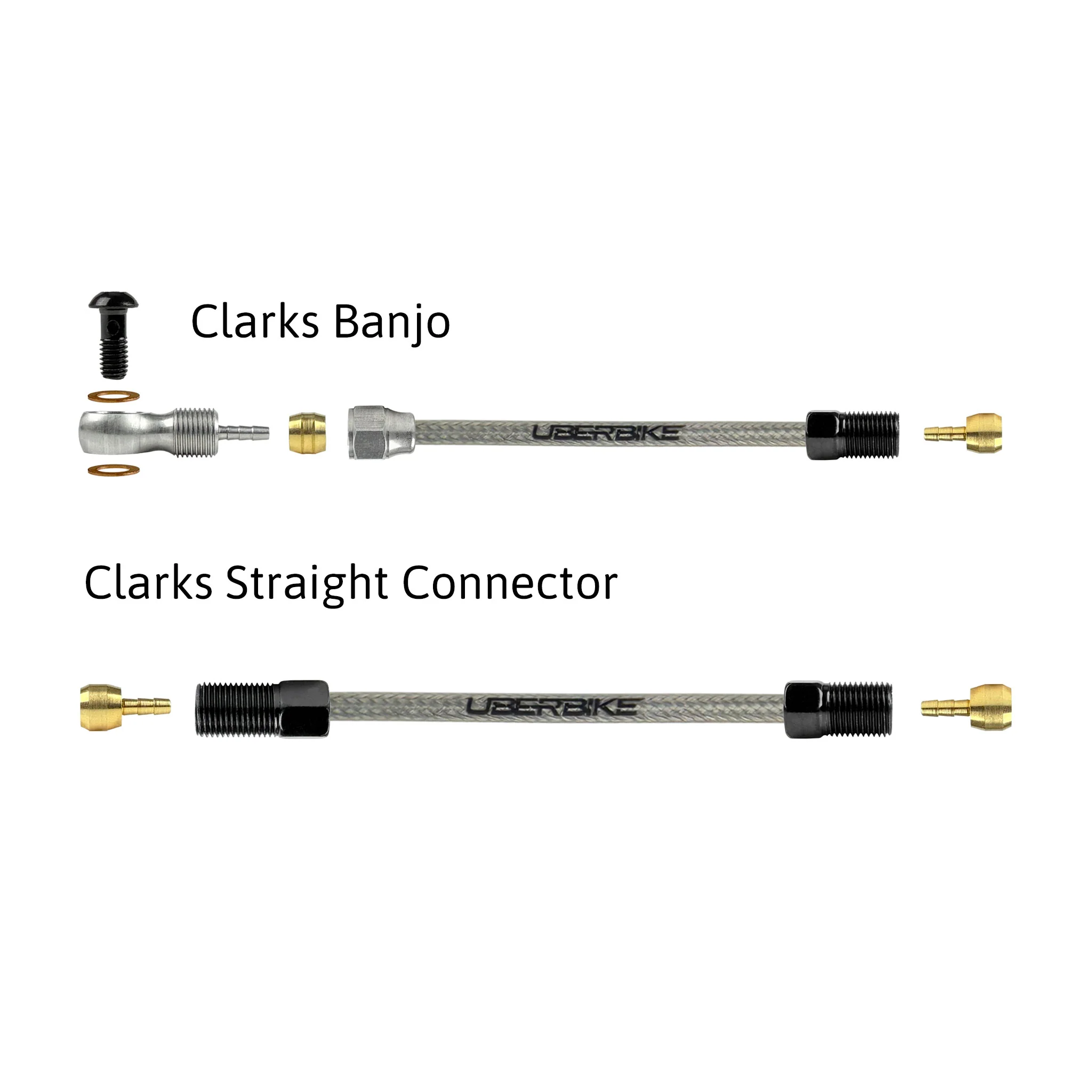 Clarks Compatible Hydraulic Stainless Steel Braid Brake Hose Kit - Image 3