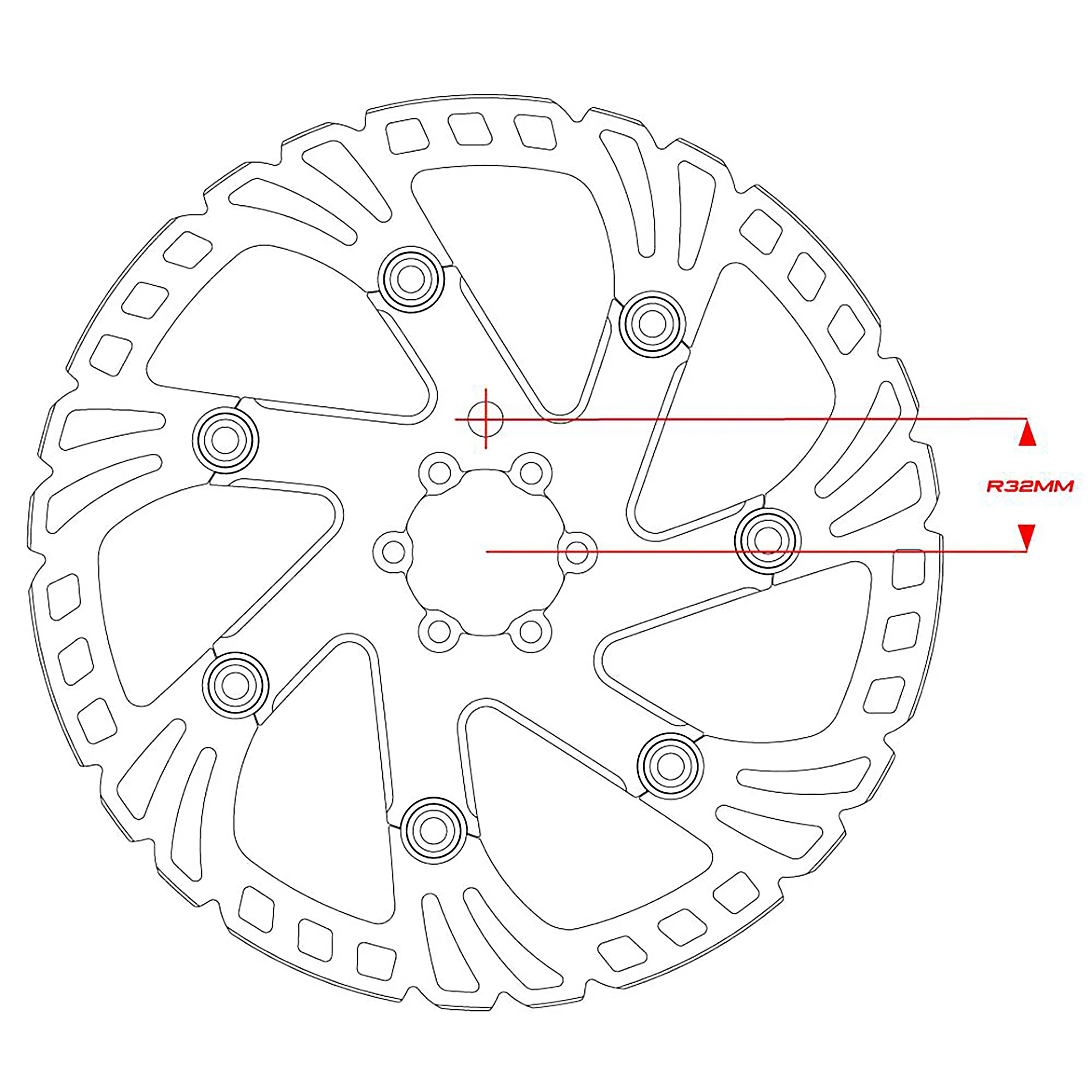 Polar-Tech 220mm 6 Bolt Disc Brake Rotor - EMTB Optimised - Image 2