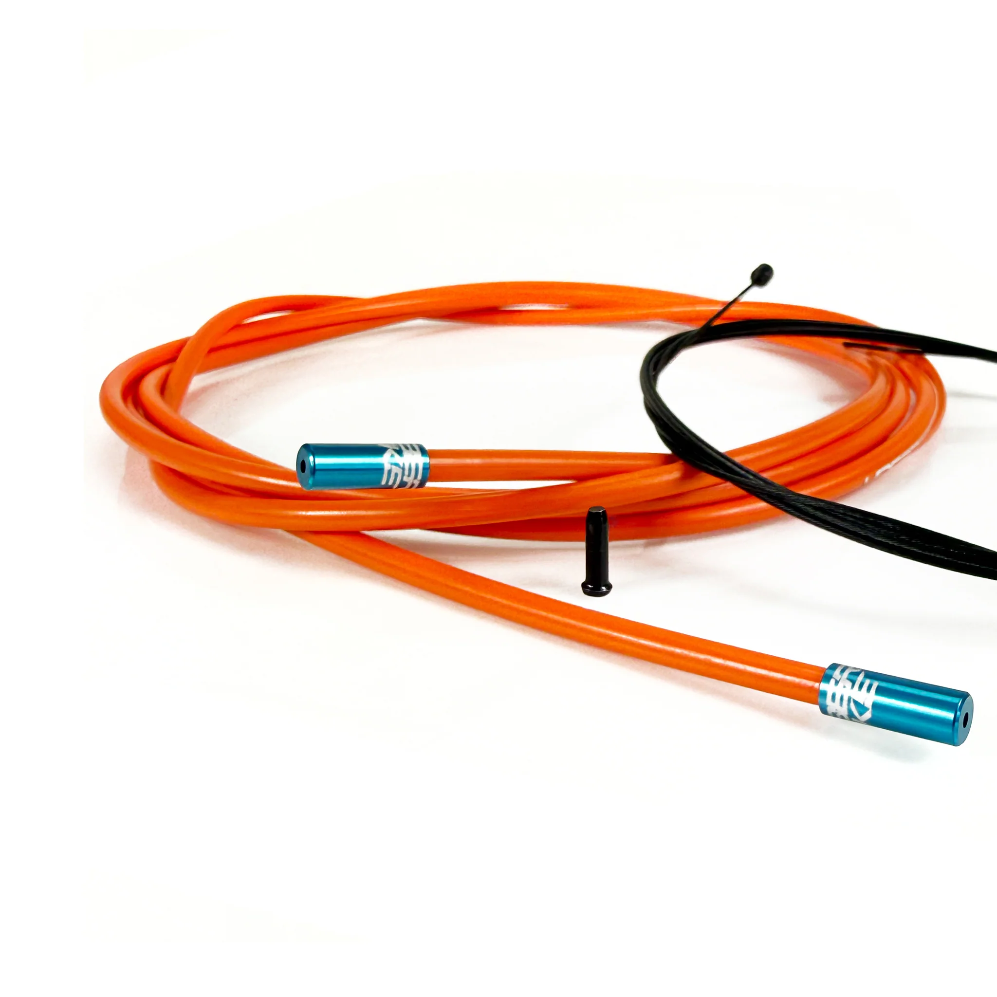 Road Bike Gear Cable Kit - Orange with Sealed Ferrules - Image 5