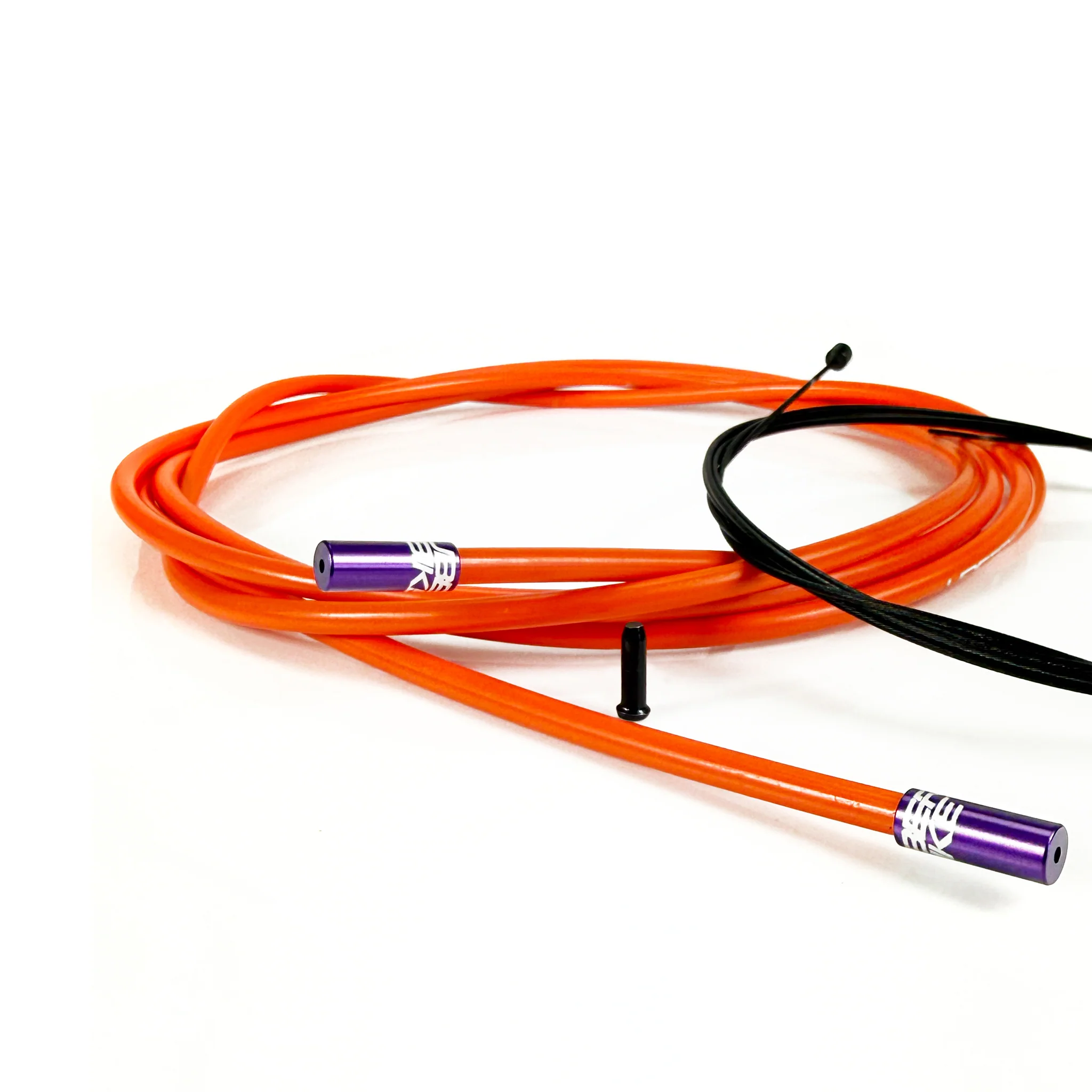 Road Bike Gear Cable Kit - Orange with Sealed Ferrules - Image 6