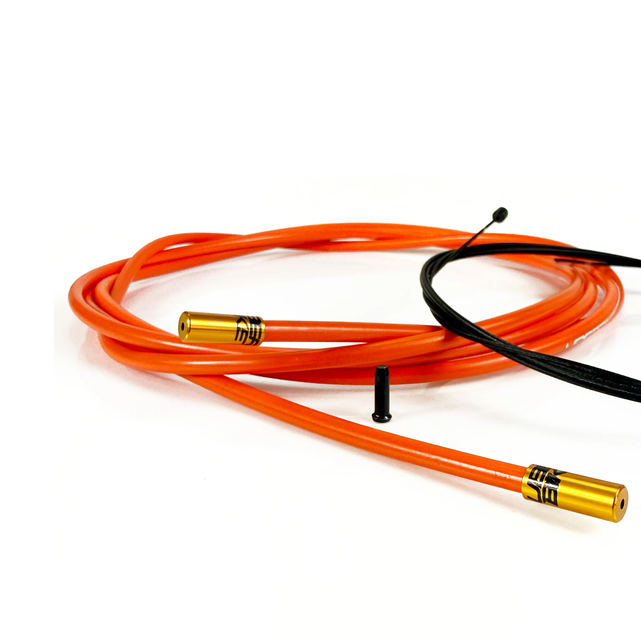 Road Bike Gear Cable Kit - Orange with Sealed Ferrules - Image 9