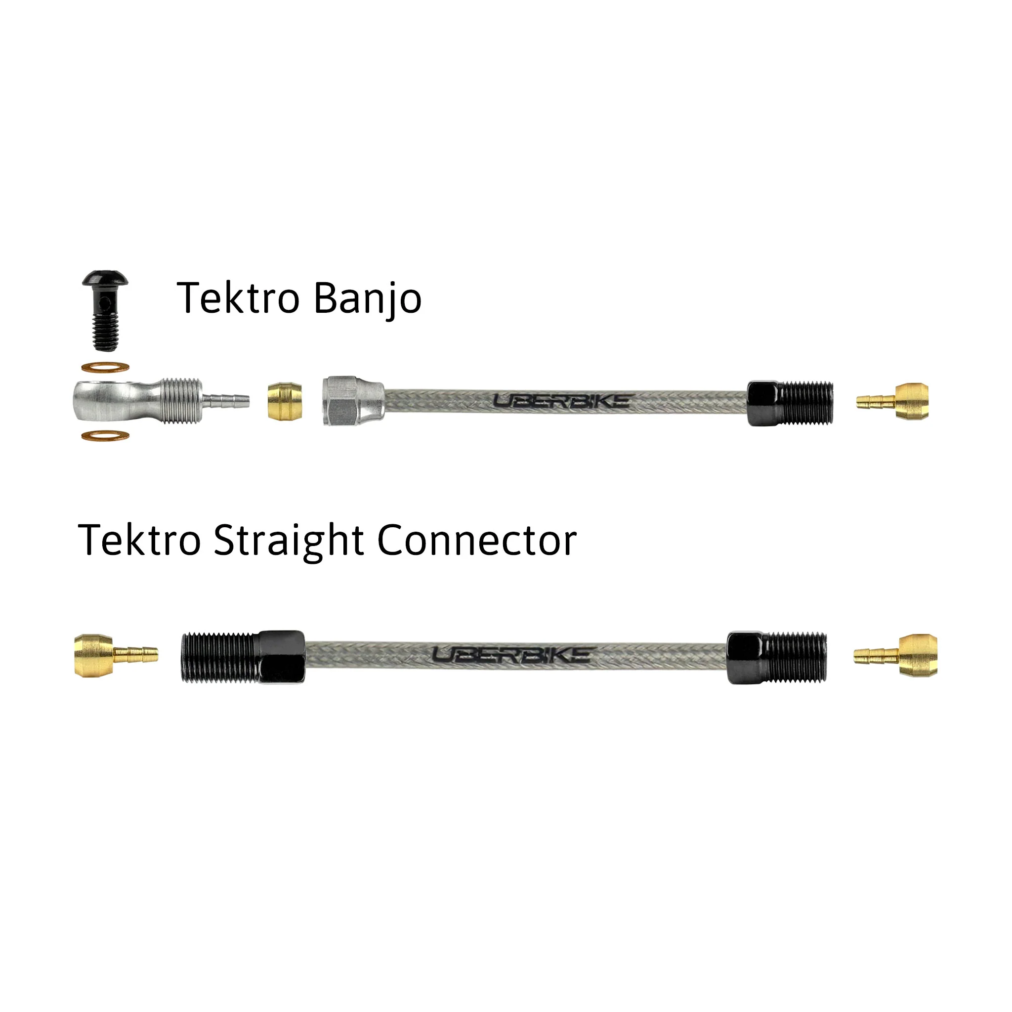 Tektro Compatible Hydraulic Stainless Steel Braid Brake Hose Kit - Image 3