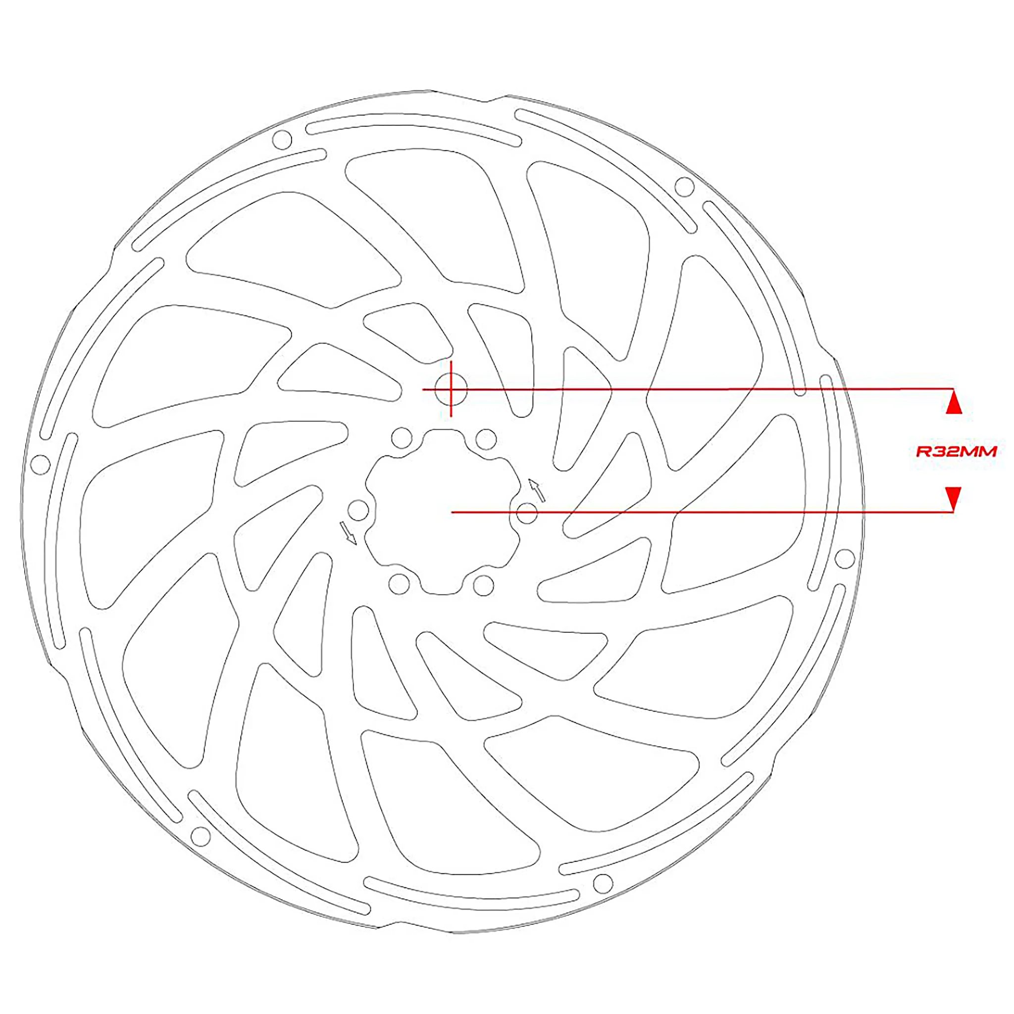 Turbine 220mm 1 Piece Steel 6 Bolt Disc Brake Rotor - EMTB Optimised - Image 3