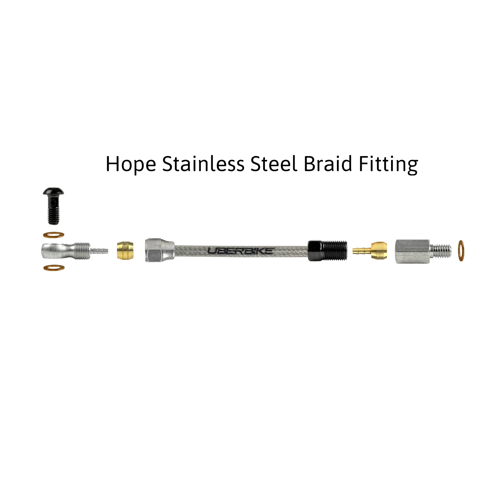 Hope Compatible Hydraulic Stainless Steel Braided Brake Hose Kit - Image 4