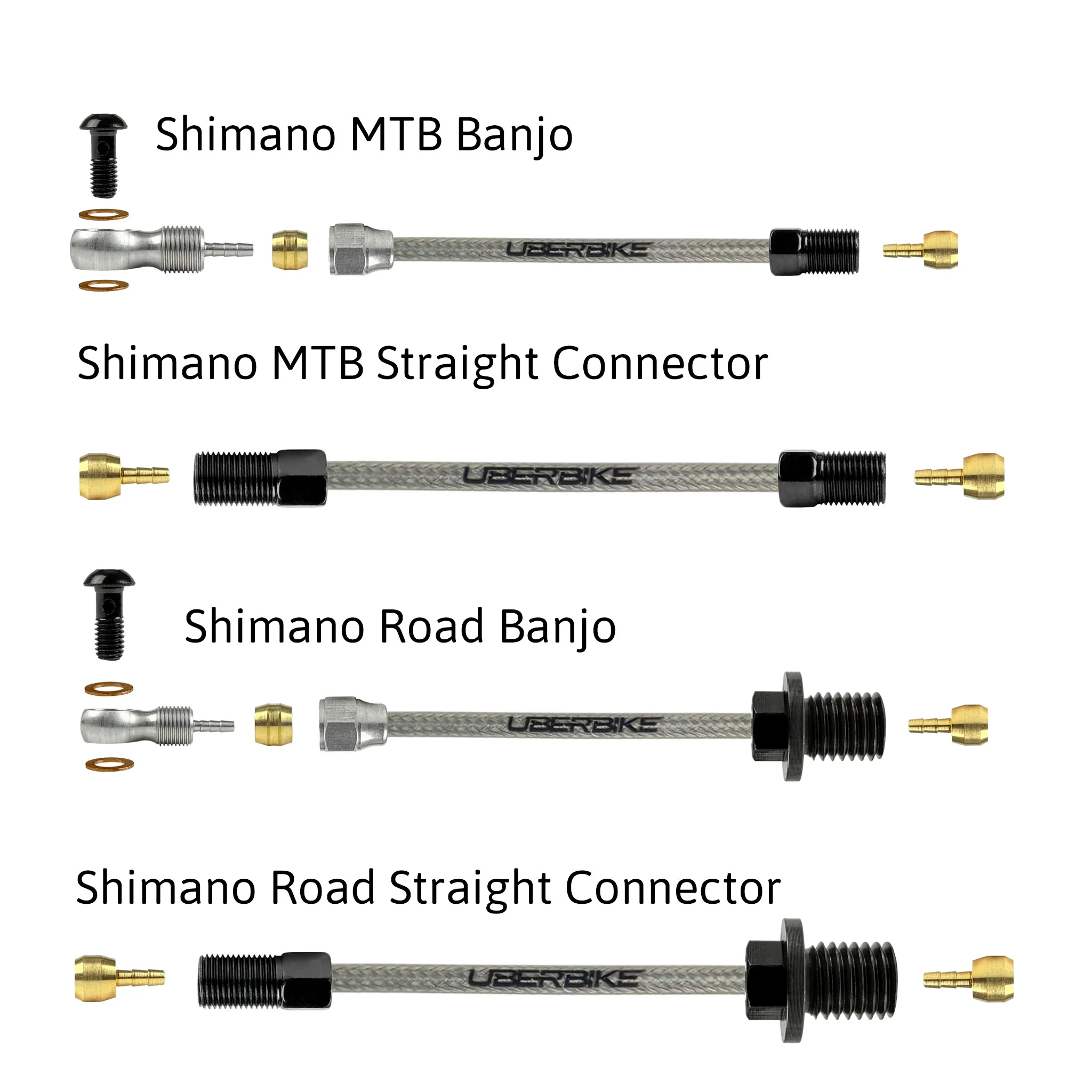 Shimano Compatible Hydraulic Stainless Steel Braid Brake Hose Kit - Image 4